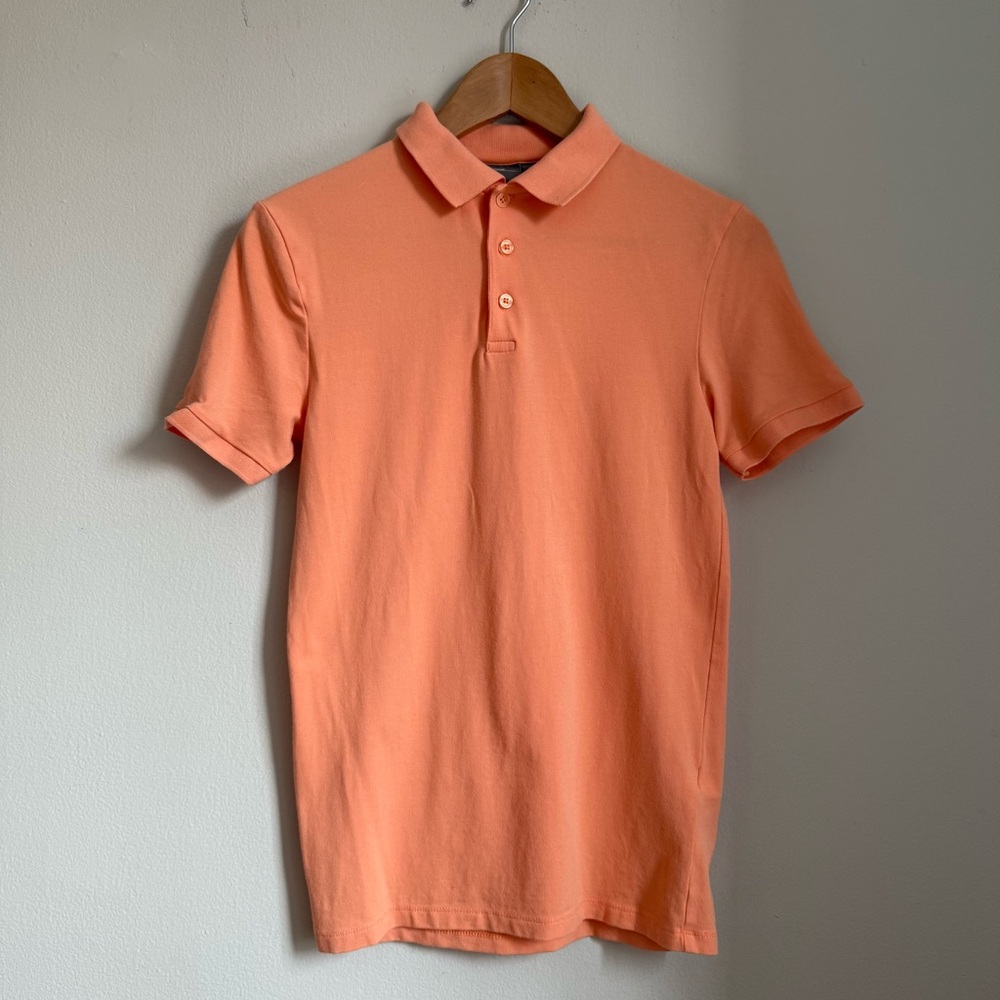 ASOS Peach Polo Shirt Men’s S Slim Fit Organic Cotton Short Sleeve